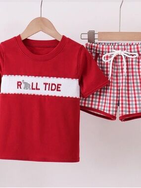 Honeydew USA Red & White 'Roll Tide' Kids Pajama Set